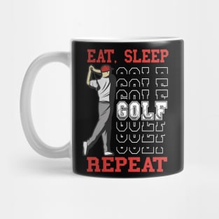 Eat Sleep Golf Repeat vintage Design Mug